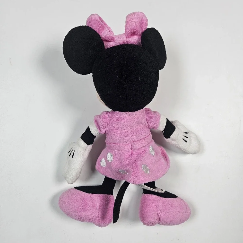Disney Minnie Mouse Knit Hat Plush Bundle Girls OS Black Pink Crochet Beanie Toy